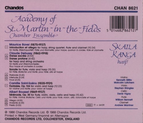 Skaila Kanga, Academy of St.Martin-in-the-Fields - Ravel, Debussy, Saint-Saëns, Roussel: Chamber works with harp (1988) CD-Rip