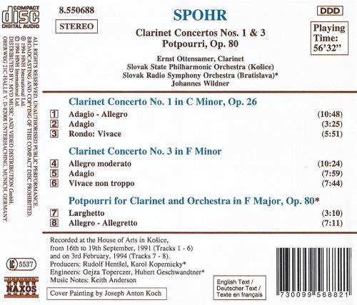 Ernst Ottensamer - Spohr: Clarinet Concertos Nos. 1 & 3 (1994) CD-Rip