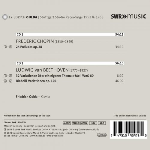 Friedrich Gulda - The Stuttgart Studio Recordings 1953 & 1968 (2021)