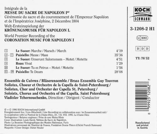 Vladislav Tchernouchenko - Le Sueur, Paisiello, Roze: Coronation Music for Napoleon I (1996) CD-Rip