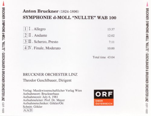 Theodor Guschlbauer - Bruckner: Symphonie Nullte (1990)