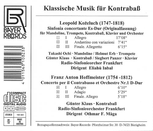 Günter Klaus - Koželuch, Hoffmeister: Concertante Works for Double bass (2000) CD-Rip