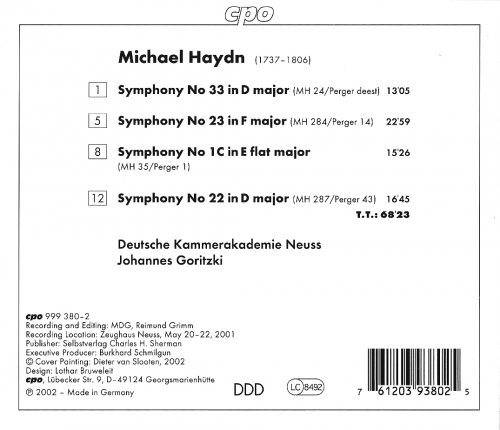 Deutsche Kammerakademie Neuss, Johannes Goritzki - Michael Haydn: Symphonies Nos. 22, 23, 33 & 1C (2002) CD-Rip