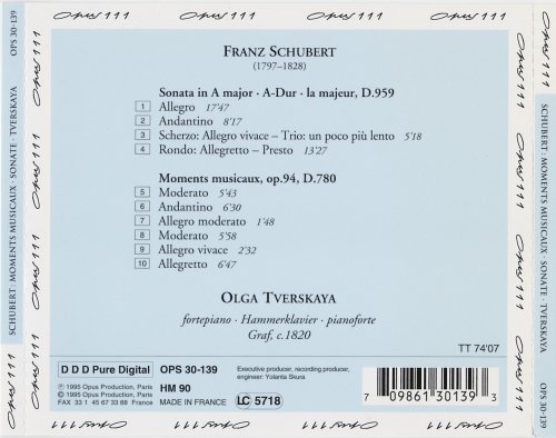 Olga Tverskaya - Schubert: Sonata in A major D. 959 & Moments musicaux Op. 94 D. 780 (1996)