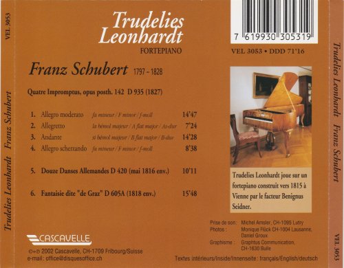 Trudelies Leonhardt - Schubert: Quatre Impromptus D. 935, Douze Danses Allemandes D. 420 & Fantaisie dite 'de Graz' D. 605A (2002)