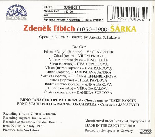 Eva Randova, Vilem Pribyl, Vaclav Zitek; Brno State Philharmonic Orchestra, Jan Stych - Fibich: Sarka (1996)