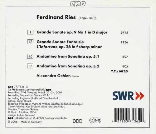 Alexandra Oehler - Ferdinand Ries: Piano Sonatas (2006) CD-Rip