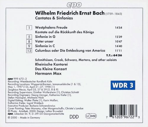 Das Kleine Konzert, Hermann Max - W.F.E. Bach: Columbus, Cantatas & Sinfonias (2000) CD-Rip