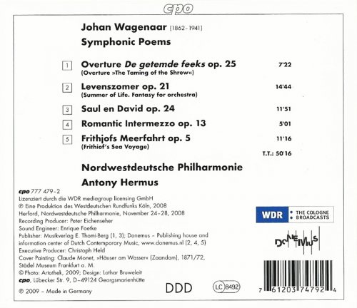 Nordwestdeutsche Philharmonie, Antony Hermus - Wagenaar: Summer Of Life, Symphonic Poems (2009) CD-Rip