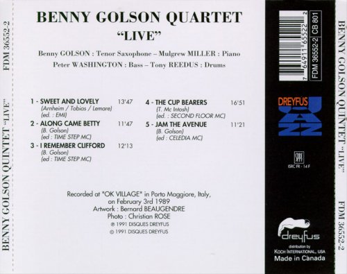 Benny Golson Quartet - Live (1991)