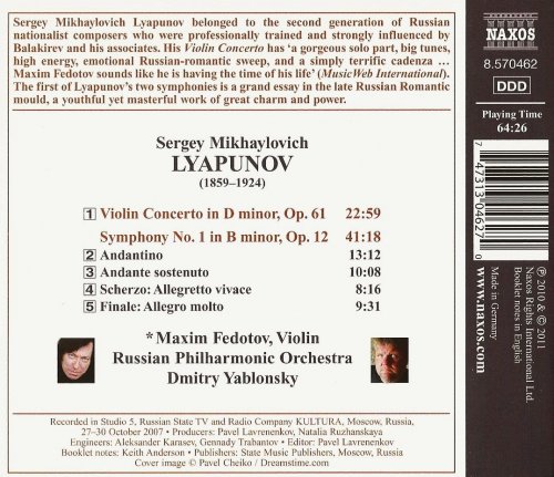 Maxim Fedotov, Dmitry Yablonsky - Lyapunov: Violin Concerto, Symphony No. 1 (2010) CD-Rip