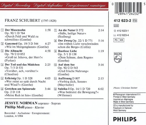 Jessye Norman, Phillip Moll - Schubert: Lieder (1985) CD-Rip