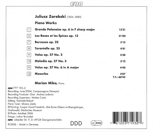 Marian Mika - Juliusz Zarebski: Piano works (2006) CD-Rip