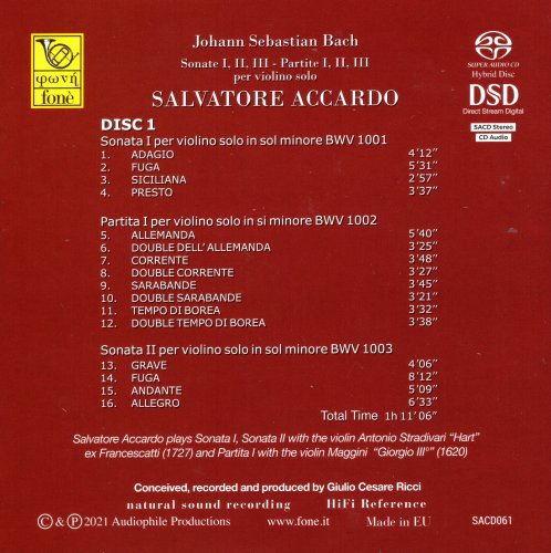 Salvatore Accardo - J.S. Bach: Sonatas & Partitas (2021) [SACD]