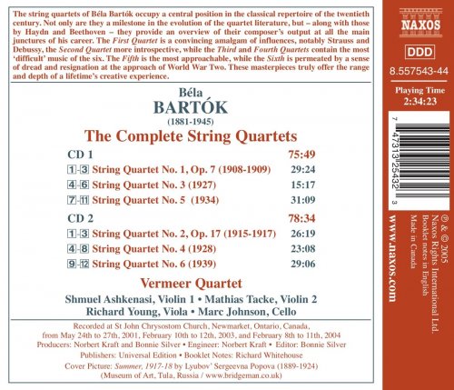 Vermeer Quartet - Bartók: The Complete String Quartets (2005)