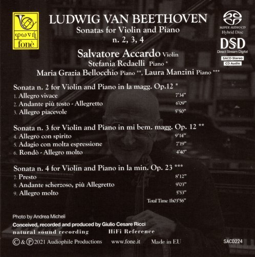 Salvatore Accardo - Beethoven: Sonatas for Violin and Piano No. 2, 3, 4 (2021) [SACD]