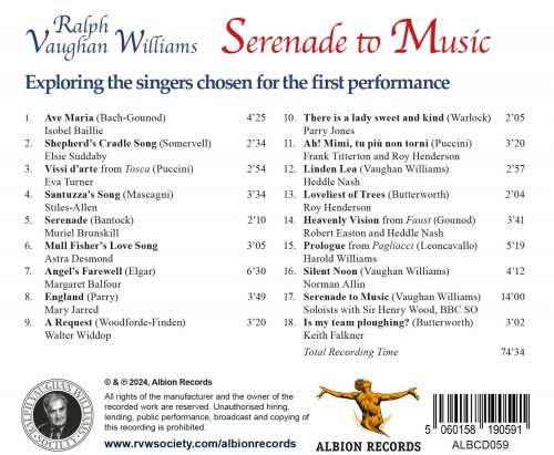 Various Artists - Vaughan Williams: Serenade to Music - Exploring the Sixteen Singers Chosen for the First Performance (Remastered 2023) (2024)