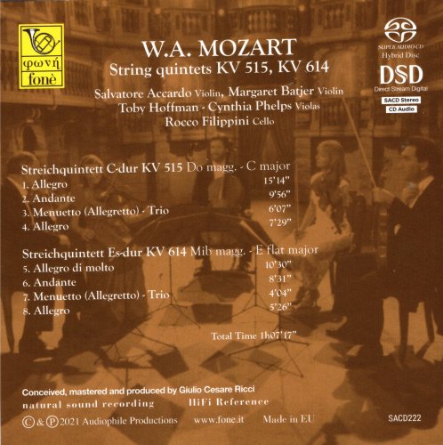 Salvatore Accardo - Mozart: String quintets KV 515, KV 614 (2021) [SACD]