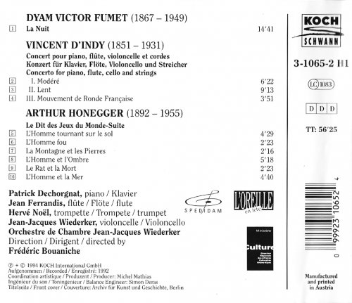 Orchestre de Chambre Jean-Jacques Wiederker, Frédéric Bouaniche - Fumet, D'Indy, Honegger: Symphonic Works (1994) CD-Rip