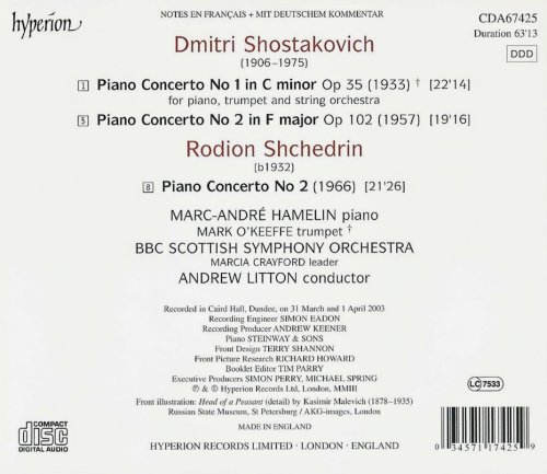Marc-André Hamelin, BBC Scottish Symphony Orchestra, Andrew Litton - Shostakovich, Shchedrin: Piano Concertos (2003) CD-Rip