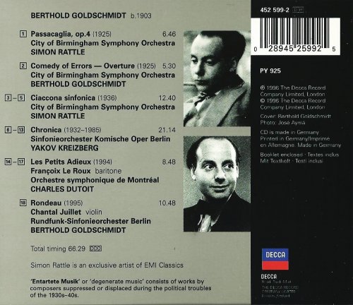 Simon Rattle, Berthold Goldschmidt, Yakov Kreizberg - Entartete Musik, Vol. 7: The Goldschmidt Album (1996) CD-Rip