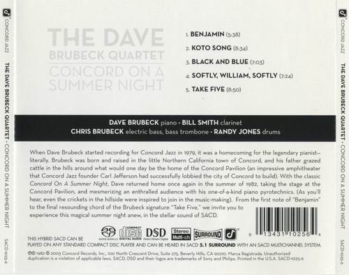 The Dave Brubeck Quartet - Concord On A Summer Night (1982) CD Rip