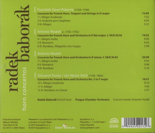 Radek Baborák, Prague Chamber Orchestra - Horn Concertos: Pokorný, Rosetti & Punto (2010) CD-Rip