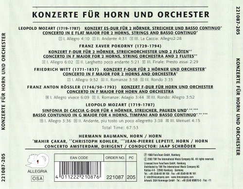 Concerto Amsterdam, Jaap Schröder - Horn Concertos (2003) CD-Rip