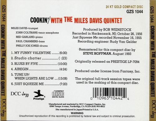 The Miles Davis Quintet - Cookin' With The Miles Davis Quintet (1956) CD Rip