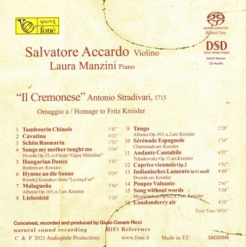 Salvatore Accardo - Stradivari: "II Cremonese" - Homage To Fritz Kreisler (2010/2021) [SACD]