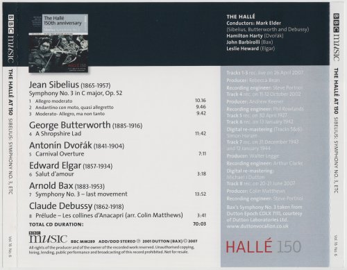 Leslie Heward, Mark Elder, Hamilton Harty, John Barbirolli - The Hallé 150th Anniversary (2007) [BBC Music Magazine]