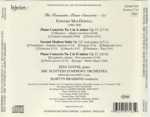 Seta Tanyel, BBC Scottish Symphoyn Orchestra, Martyn Brabbins - MacDowell: Hyperion Romantic Piano Concerto vol.25 (2001)