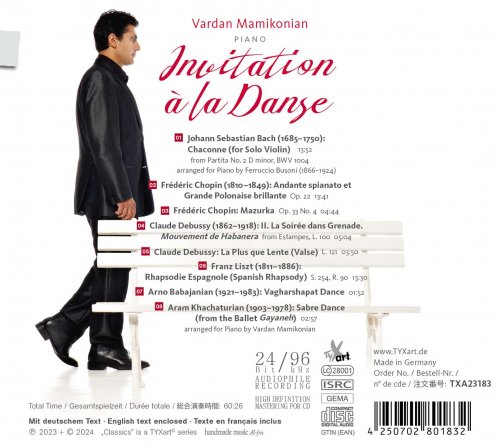 Vardan Mamikonian - Invitation à la Danse - Works for solo Piano by Chopin, Debussy, Bach, Liszt, Babajanian & Khachaturian (2024) [Hi-Res]