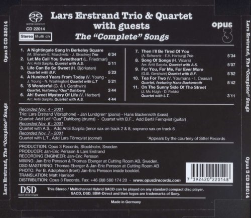 Lars Erstrand Trio & Quartet With Guests - The Complete Songs (2005) [SACD]