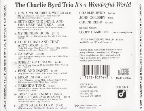 The Charlie Byrd Trio With Special Guest Scott Hamilton - It's a Wonderful World (1989)