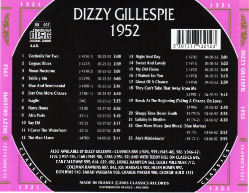 Dizzy Gillespie - The Chronological Classics: 1952 (2003)