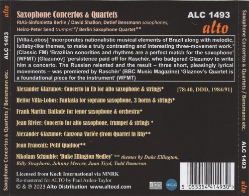 Detlef Bensmann, Berlin Saxophone Quartet - Saxophone Concerti and Quartets (2024)