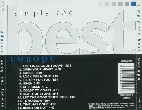 Europe - Simply The Best (1999)