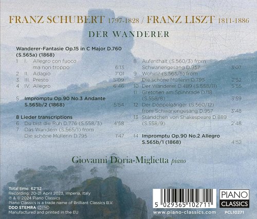 Giovanni Doria Miglietta - Schubert/Liszt: Der Wanderer, Wander Fantasie, Song Transcriptions (2023) [Hi-Res]