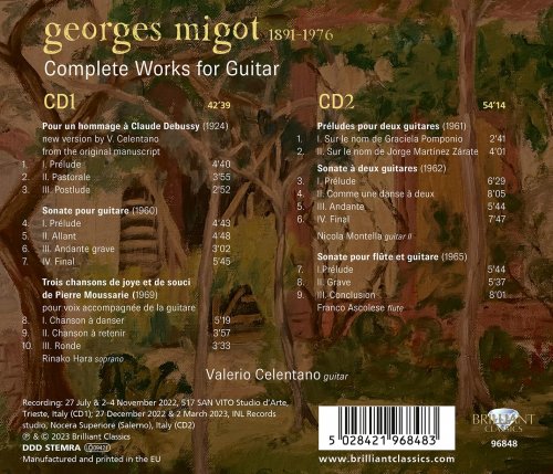 Valerio Celentano - Migot: Complete Works for Guitar (2023) [Hi-Res]