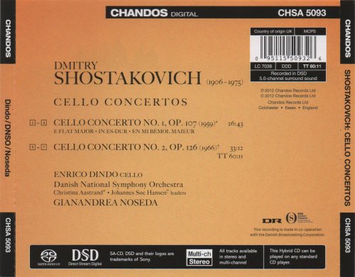 Enrico Dindo, Gianandrea Noseda, Danish National Symphony Orchestra - Shostakovich: Cello Concertos Nos. 1 & 2 (2012) [SACD]