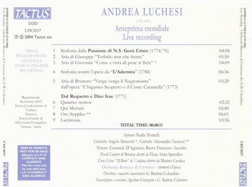 Orchestra Barocca di Cremona - Luchesi: Anteprima Mondiale (2004)
