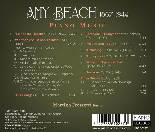 Martina Frezzotti - Amy Beach: Piano Music (2023) [Hi-Res]