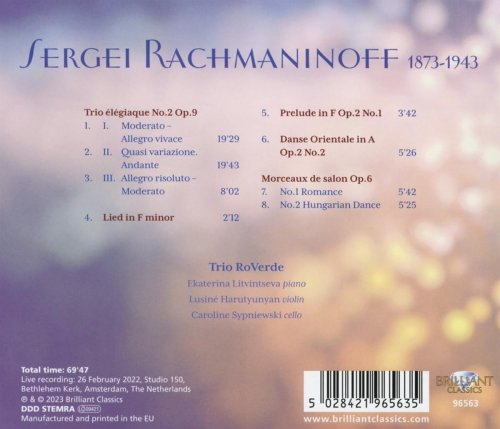 Ekaterina Litvintseva, Lusiné Harutyunyan, Caroline Sypniewski - Rachmaninoff: Trio Élégiaque No.2, Op. 9 (2023)