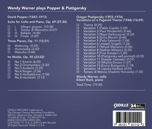 Wendy Warner, Eileen Buck - Wendy Warner Plays Popper & Piatigorsky (2009)