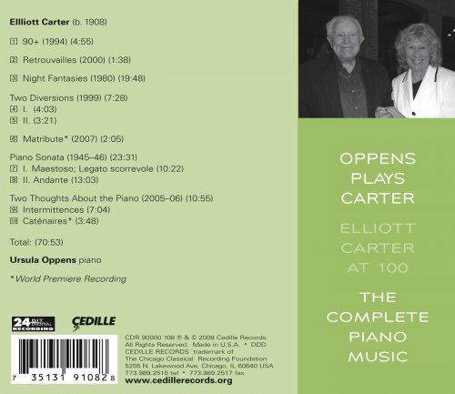 Ursula Oppens - Carter, E.: Piano Music (Complete) (2008)