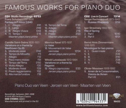 Jeroen van Veen, Maarten van Veen, Piano Duo Van Veen - Famous Works for Piano Duo (2022) [Hi-Res]