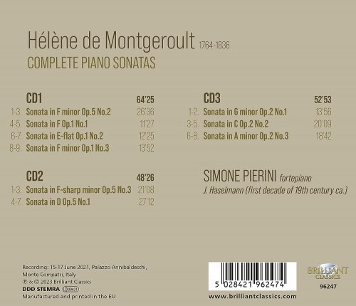 Simone El Oufir Pierini - De Montgeroult: Complete Piano Sonatas (2023) [Hi-Res]