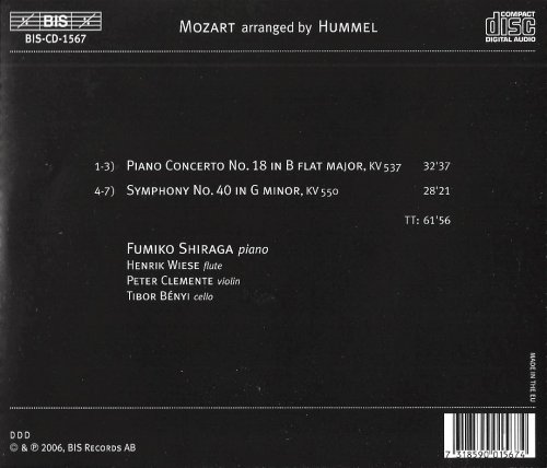 Fumiko Shiraga - Mozart: Piano Concerto No.18 & Symphony K.551 (Chamber arranged by Hummel) (2006) CD-Rip