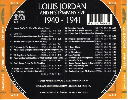 Louis Jordan - 1940-1941 {The Chronological Classics, 663} (1992)